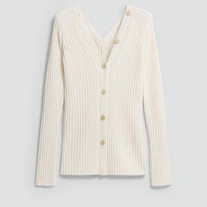 THEORY WOMENS WHITE BUTTON BACK CARDIGAN SWEATER NEW TAGS SMALL MERINO WOOL